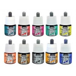 Pebeo COLOREX BOX OF 10 ASSORTED 45 ML BOTTLES
